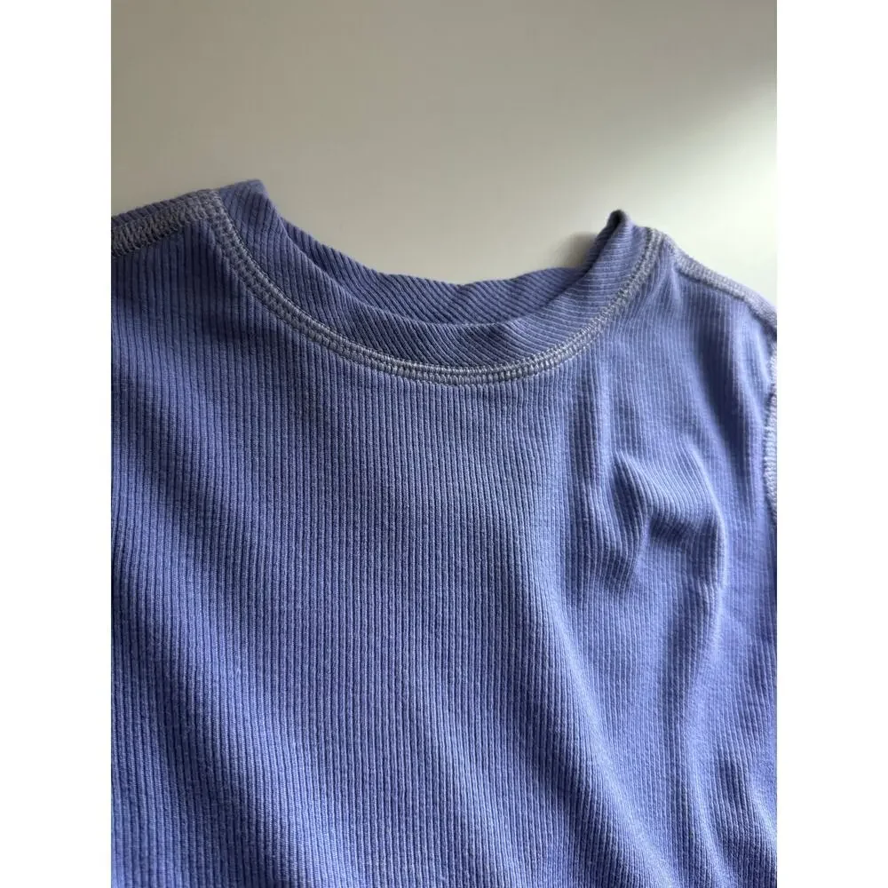 $32 Hanna Andersson Long Sleeve Active Rib Tee - Size 4 - Purple